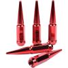 imageMIKKUPPA M14x15 Wheel Spike Lug Nuts 5 PCS Red Spiked Lug Nuts 14mmx15 Solid 44quot Tall Acorn Lug Nut Replacement for Chevy Silverado 1500 2500 3500 F150 F250 F350