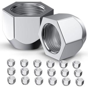 imageMIKKUPPA 12quot20 Trailer Lug Nuts Open End Style 509 Tire Wheel Nuts for Trailer 20 PCS Bulge Acorn Silver Chrome Finish20 PCS