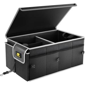 imageMIKKUPPA Car Trunk Organizer  65L Cationic Oxford Cloth Trunk Organizer with Lid for SUV Truck and Van  Foldable and SkinFriendly Material  Adjustable Straps and NonSlip Bottom