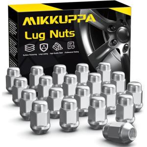 imageMIKKUPPA M12x15 Lug Nuts 20pcs Triple Layered Chrome Finish 12mmx15 Closed End Bulge Acorn Aftermarket Wheel Tire Nut Replacement for Ford Fusion Focus Escape Chevy Malibu Honda Accord CRV CivicChrome