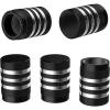 imageMIKKUPPA Tire Valve Caps  5 Pack Tire Air Cap Metal with Plastic Liner Corrosion Resistant LeakProof Valve Stem Caps for Car Motorbike Trucks Bike Bicycle BlackBlack