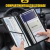 imageMIKKUPPA Car Registration and Insurance Holder  Car Card Holder with Magnetic Shut Glove Box Organizer for Documents Cards License Black