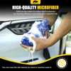 image:imageMIKKUPPA Microfiber Car Wash Mitt  DoubleSided Ultra Absorbent Scratch Free Premium Blend Glove for Car Washing Home Cleaning Black 2Pack 11 x 8Blue