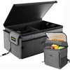 image:imageMIKKUPPA Car Trunk Organizer  75L Collapsible Trunk Organizer with Lid Sturdy Car Storage for SUV Auto Truck Van with Adjustable Straps and Non Slip Bottom BlackGray