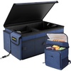 image:imageMIKKUPPA Car Trunk Organizer  75L Collapsible Trunk Organizer with Lid Sturdy Car Storage for SUV Auto Truck Van with Adjustable Straps and Non Slip Bottom BlackBlue