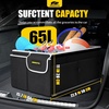 image:imageMIKKUPPA Car Trunk Organizer  75L Collapsible Trunk Organizer with Lid Sturdy Car Storage for SUV Auto Truck Van with Adjustable Straps and Non Slip Bottom BlackBlack White Edge