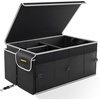 image:imageMIKKUPPA Car Trunk Organizer  75L Collapsible Trunk Organizer with Lid Sturdy Car Storage for SUV Auto Truck Van with Adjustable Straps and Non Slip Bottom BlackBlack White Edge