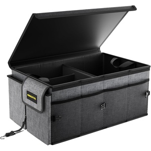 image:imageMIKKUPPA Car Trunk Organizer  75L Collapsible Trunk Organizer with Lid Sturdy Car Storage for SUV Auto Truck Van with Adjustable Straps and Non Slip Bottom BlackGray
