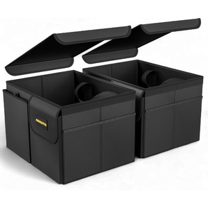 image:imageMIKKUPPA Car Trunk Organizer  75L Collapsible Trunk Organizer with Lid Sturdy Car Storage for SUV Auto Truck Van with Adjustable Straps and Non Slip Bottom BlackBlack