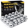 image:imageMIKKUPPA 4PCS M14x15 OEM Lug Nuts  Replacement for Chevy Silverado Suburban Tahoe GMC Sierra 1500 Yukon Buick Cadillac Dodge Chrysler OEM Factory Wheel Chrome Closed End OnePiece Tire NutSilver
