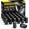image:imageMIKKUPPA 4PCS M14x15 OEM Lug Nuts  Replacement for Chevy Silverado Suburban Tahoe GMC Sierra 1500 Yukon Buick Cadillac Dodge Chrysler OEM Factory Wheel Chrome Closed End OnePiece Tire NutBlack