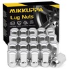 image:imageMIKKUPPA 4PCS M14x15 OEM Lug Nuts  Replacement for Chevy Silverado Suburban Tahoe GMC Sierra 1500 Yukon Buick Cadillac Dodge Chrysler OEM Factory Wheel Chrome Closed End OnePiece Tire NutSilver