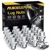 image:imageMIKKUPPA 4PCS M14x15 OEM Lug Nuts  Replacement for Chevy Silverado Suburban Tahoe GMC Sierra 1500 Yukon Buick Cadillac Dodge Chrysler OEM Factory Wheel Chrome Closed End OnePiece Tire NutSilver