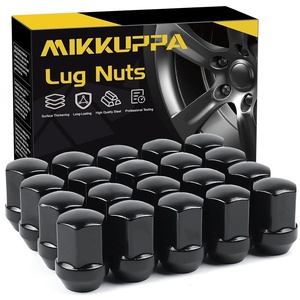 image:imageMIKKUPPA 4PCS M14x15 OEM Lug Nuts  Replacement for Chevy Silverado Suburban Tahoe GMC Sierra 1500 Yukon Buick Cadillac Dodge Chrysler OEM Factory Wheel Chrome Closed End OnePiece Tire NutBlack
